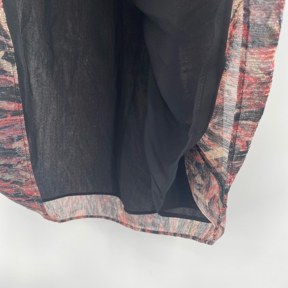 IRO NWT Buoux Metallic Print Ruffle V Neck Mini A Line Dress Black Fushia 38 New - Picture 7 of 11